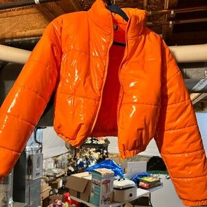 Vibrant Orange Women's Puffer Jacket